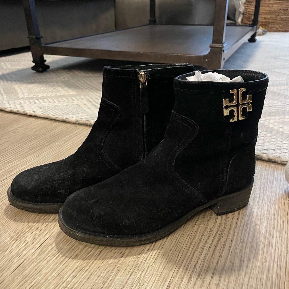 Tory Burch Black Suede Booties